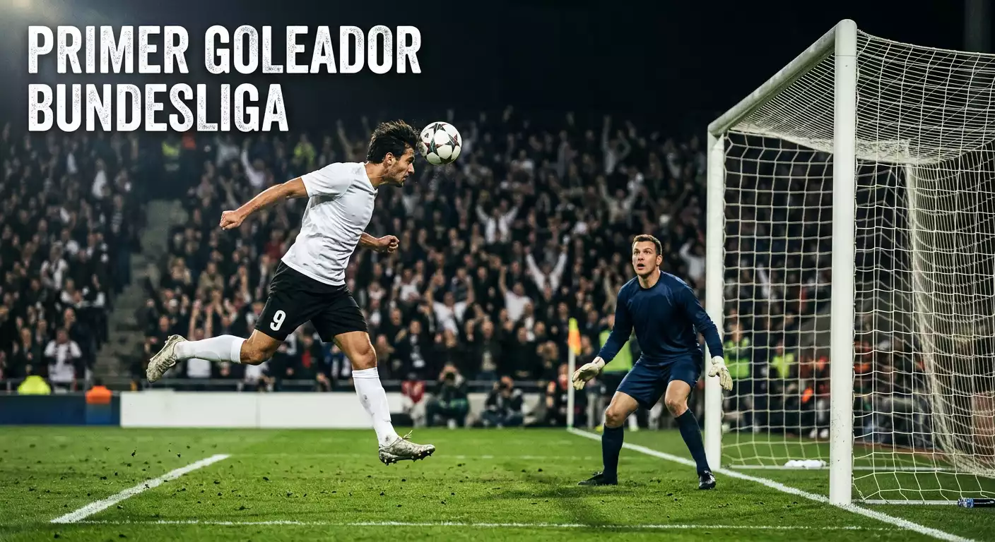 Apuestas al primer goleador en la Bundesliga — delantero listo para rematar