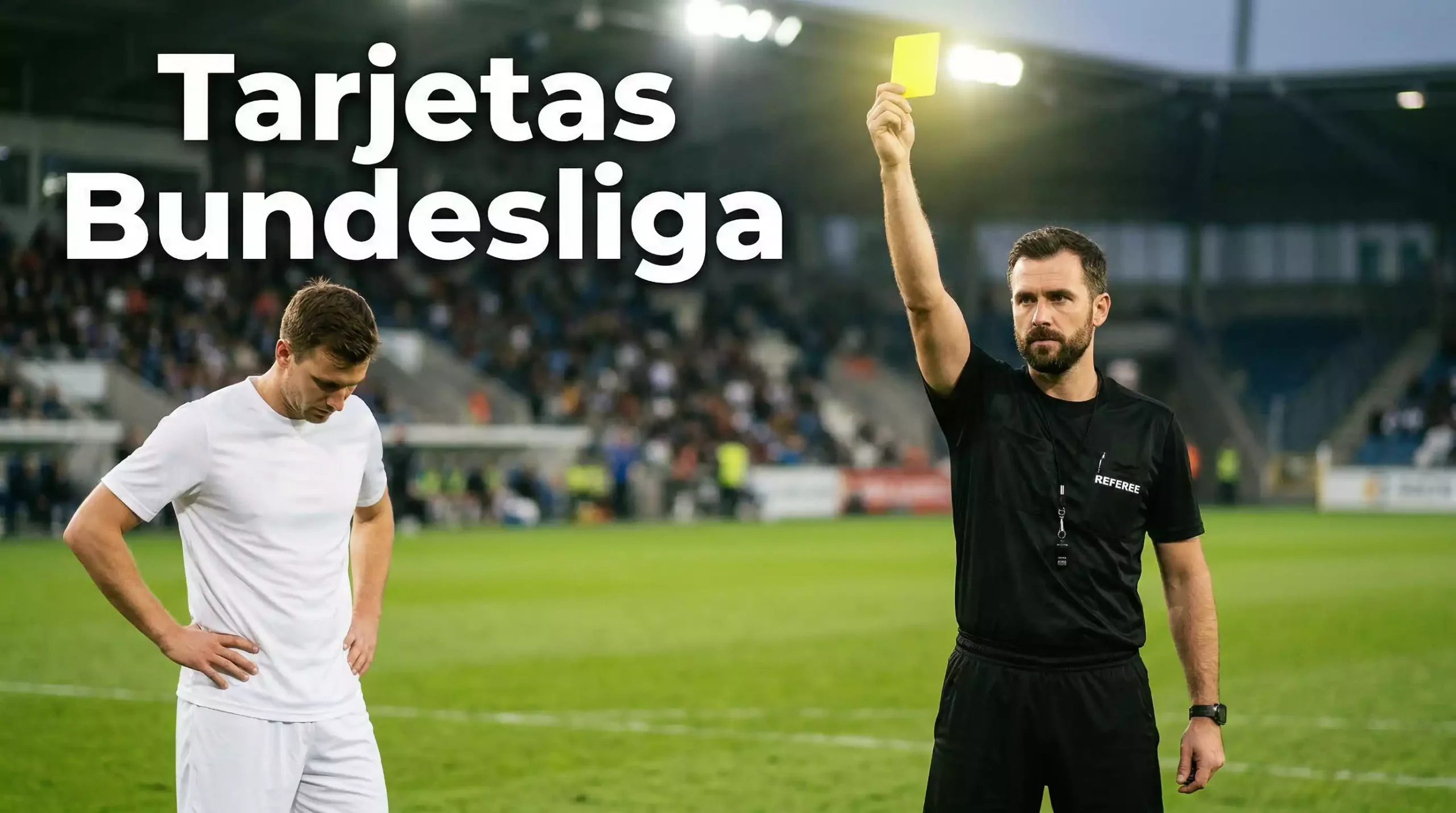 Apuestas a tarjetas en la Bundesliga — árbitro mostrando tarjeta amarilla